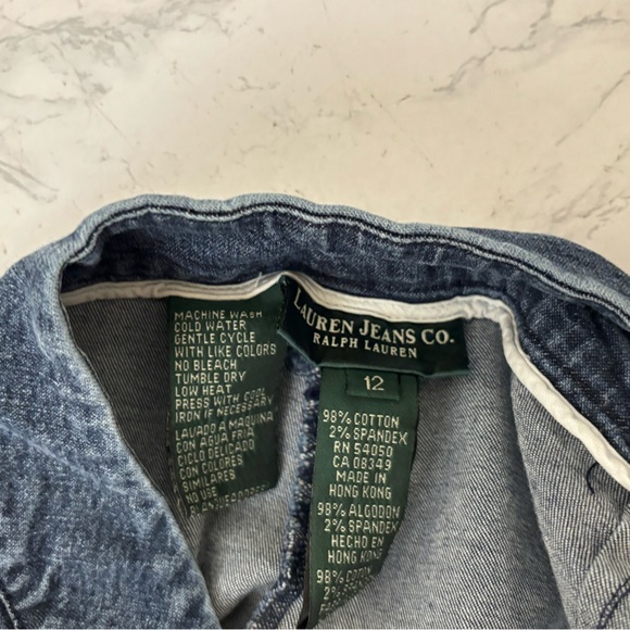 Lauren Jeans Co Ralph Lauren Women’s Elastic Waist Band 12 Blue Denim​ - Picture 5 of 6